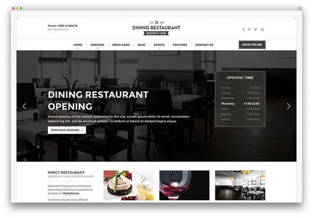 Ảnh 11: Giao diện Dining Restaurant cho website nhà hàng