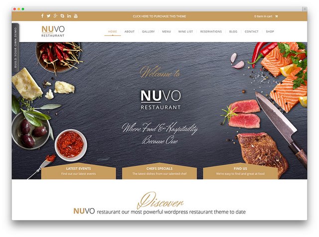 Ảnh 14: Giao diện Nuvo cho website nhà hàng