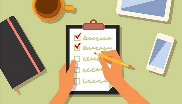 Sử dụng checklist sẽ giúp dễ dàng ghi nhớ tất cả nội dung công việc mà bạn phải thực hiện